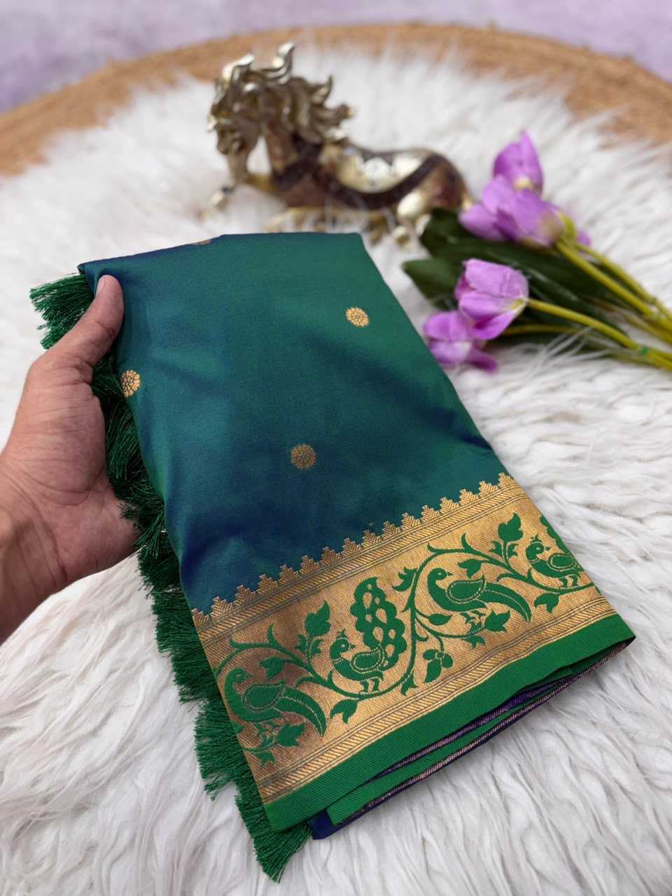 Morni Paithani Silk Soft Saree