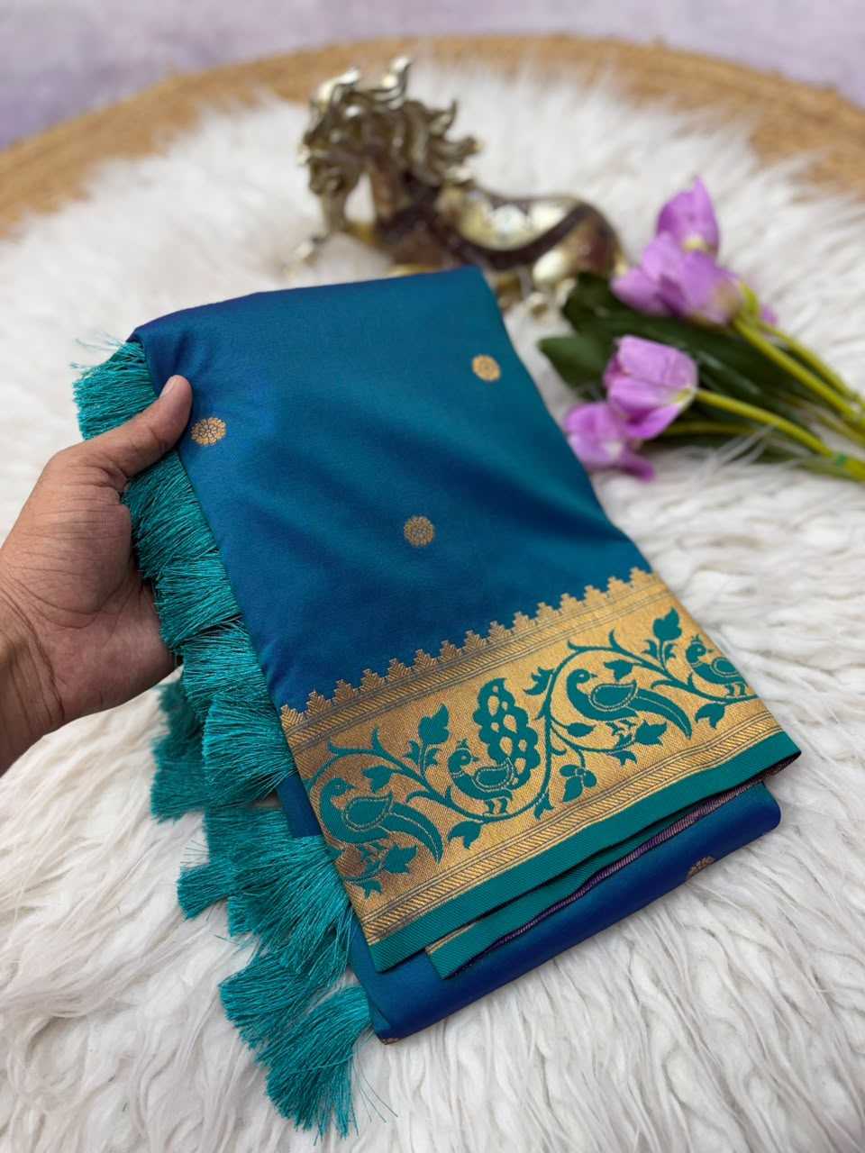 Morni Paithani Silk Soft Saree