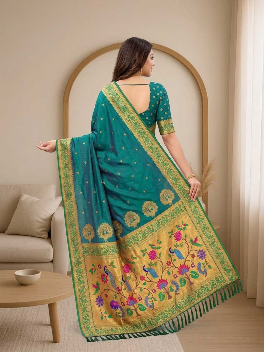 Morni Soft Silk Paithani Saree