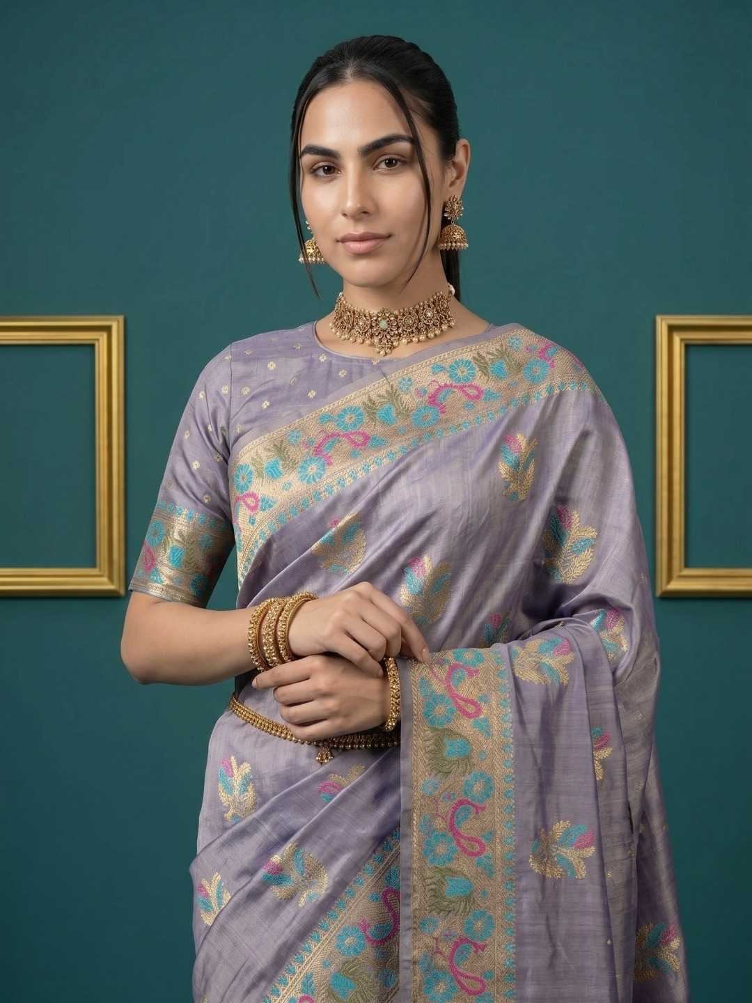 Palak Zari Silk Traditional Saree