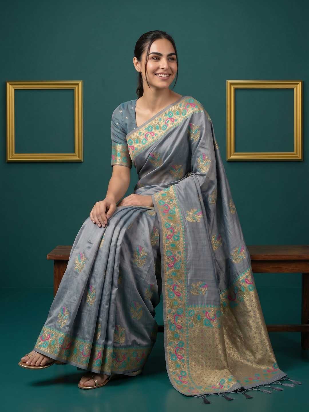 Palak Zari Silk Traditional Saree