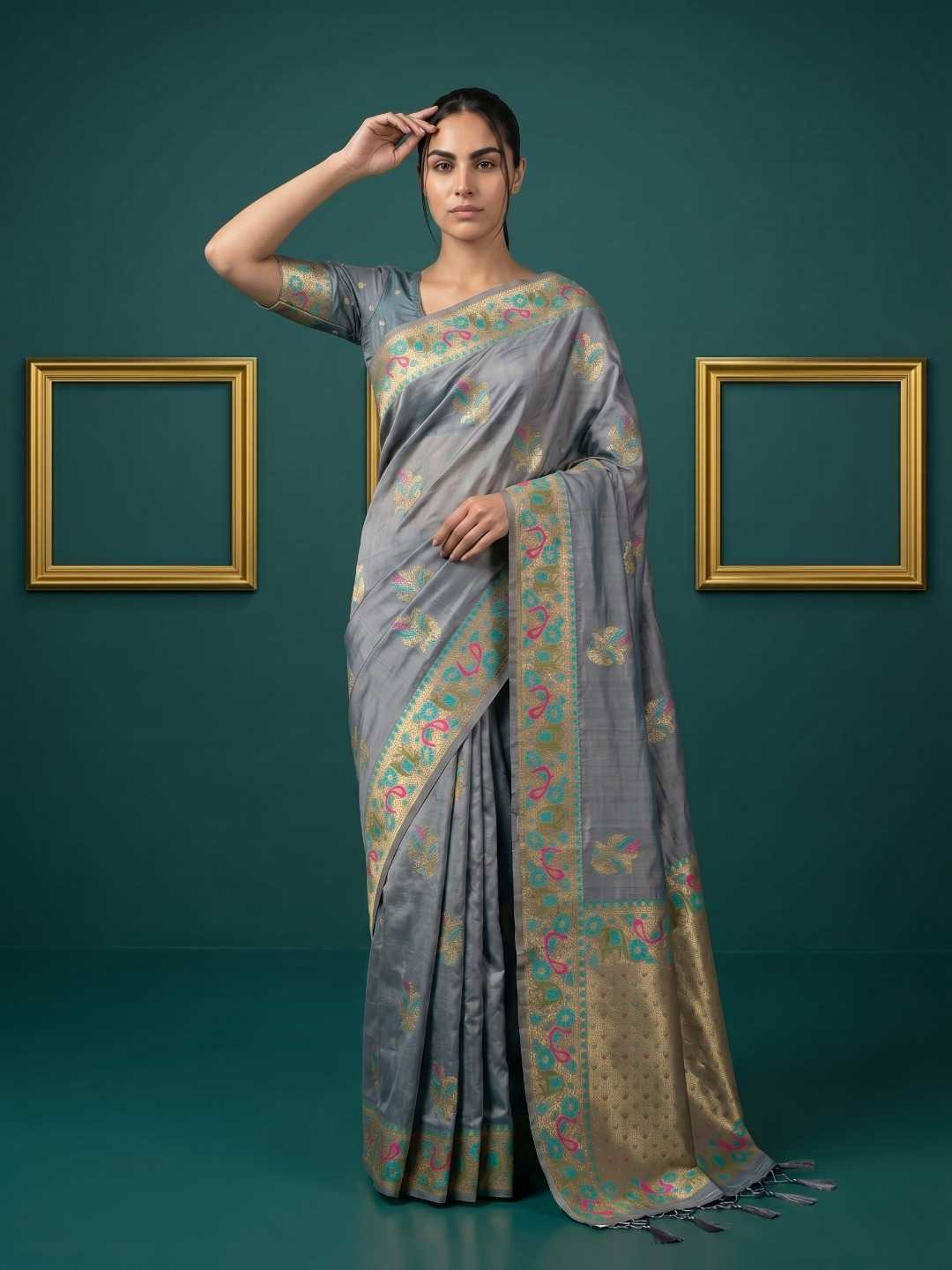 Palak Zari Silk Traditional Saree