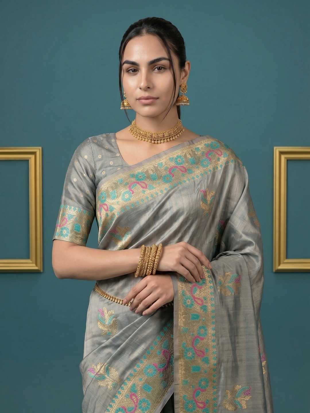Palak Zari Silk Traditional Saree