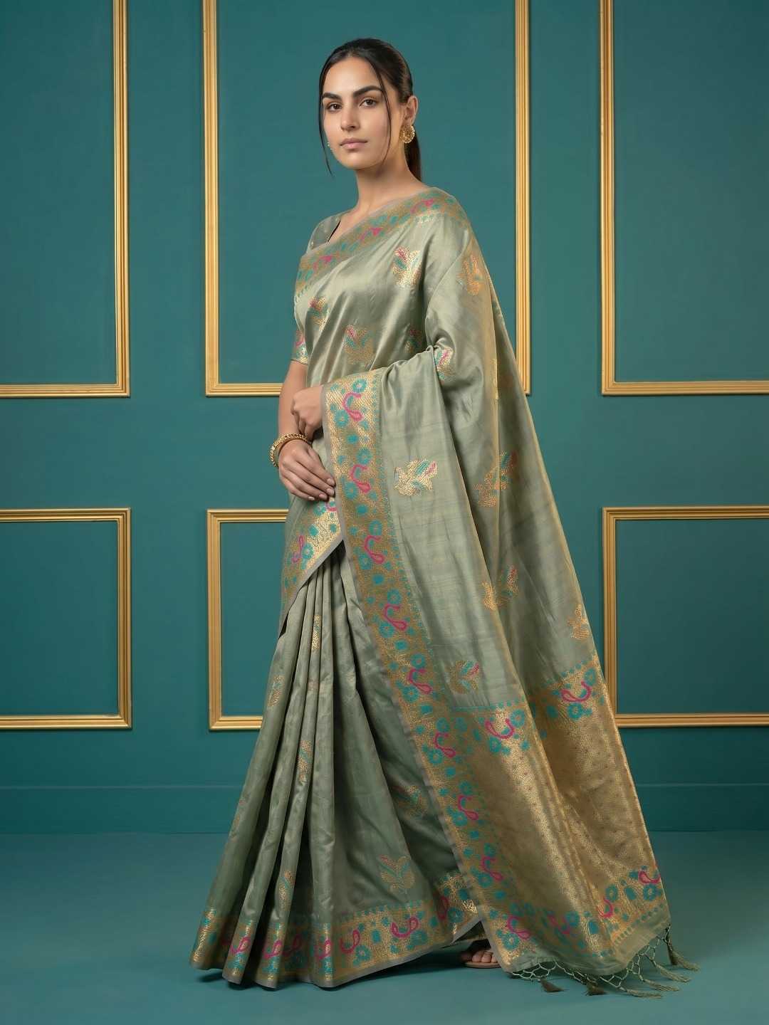 Palak Zari Silk Traditional Saree