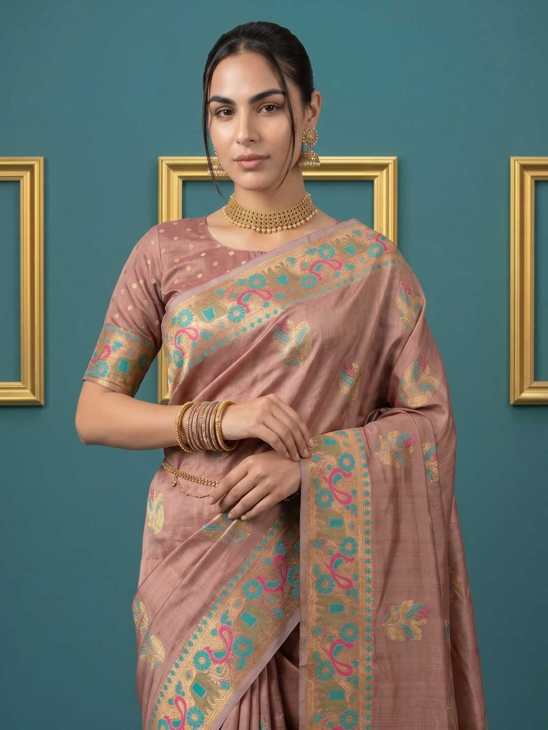 Palak Zari Silk Traditional Saree