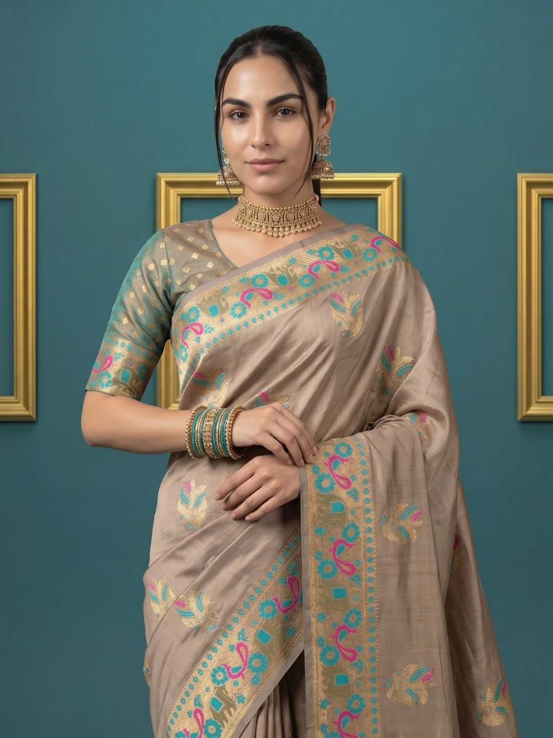 Palak Zari Silk Traditional Saree