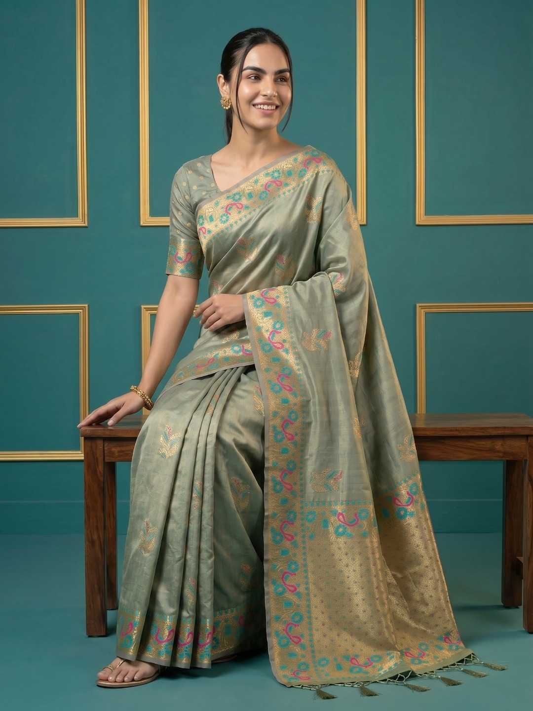 Palak Zari Silk Traditional Saree
