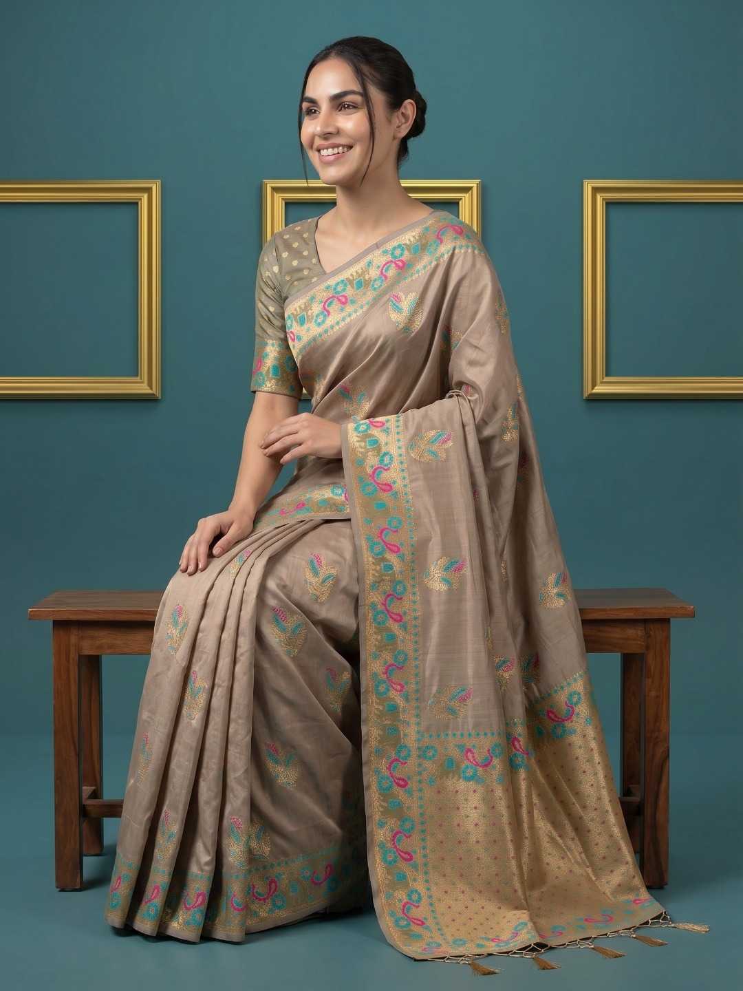 Palak Zari Silk Traditional Saree