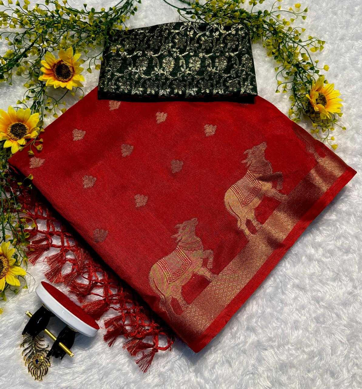 Anya Dola Silk Saree in Red