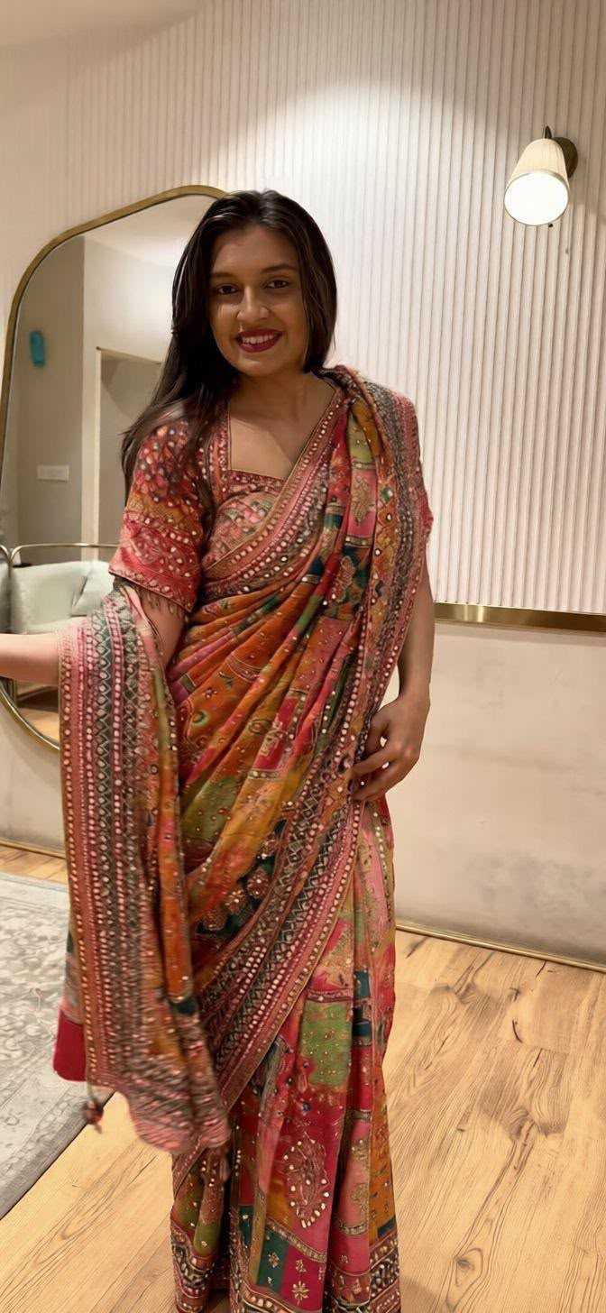 Crepe Silk Designer Saree