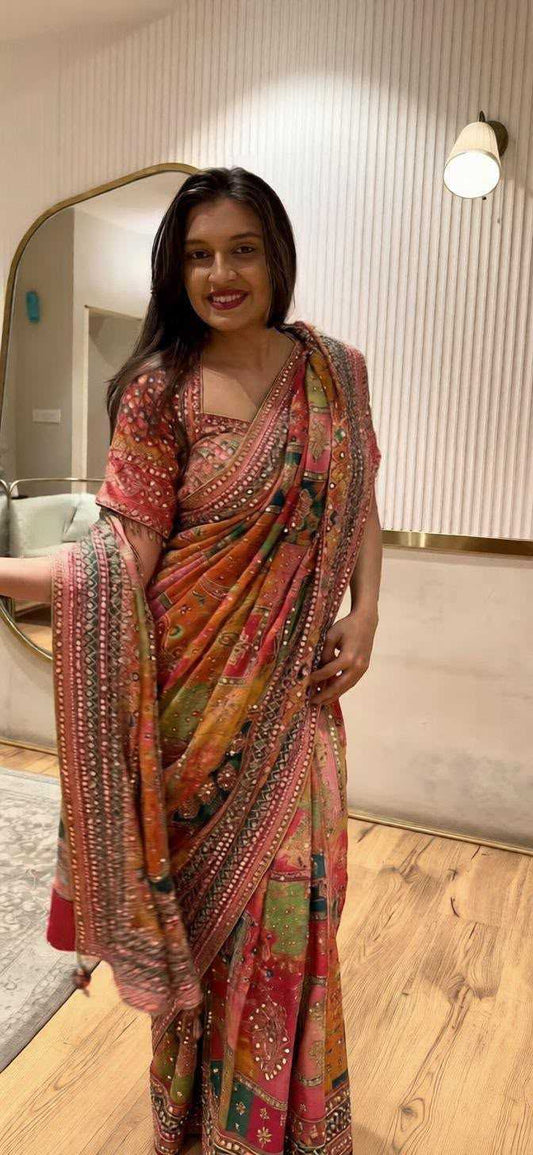 Crepe Silk Designer Saree