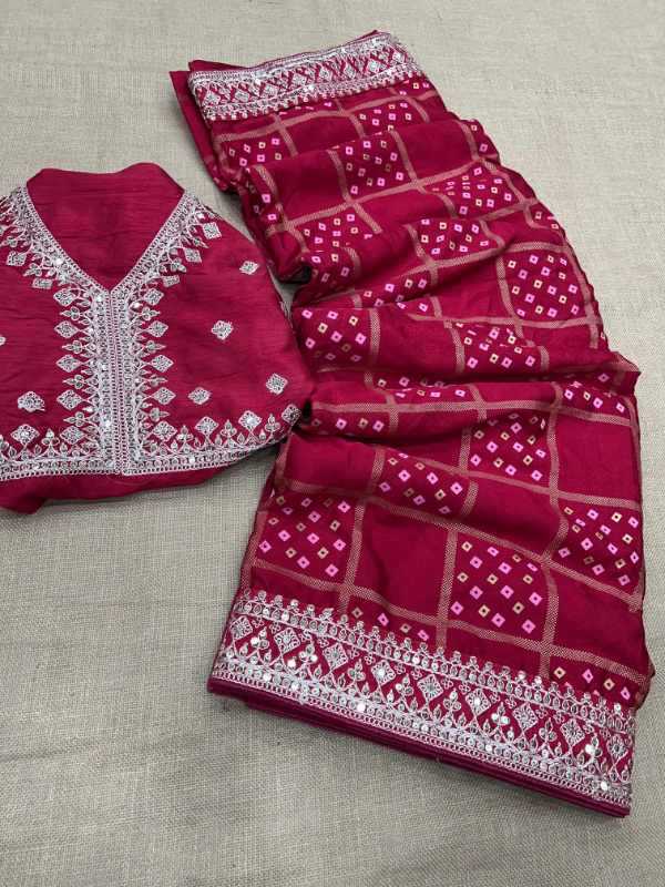 Also Heavy Chinnon Silk Sequence Saree