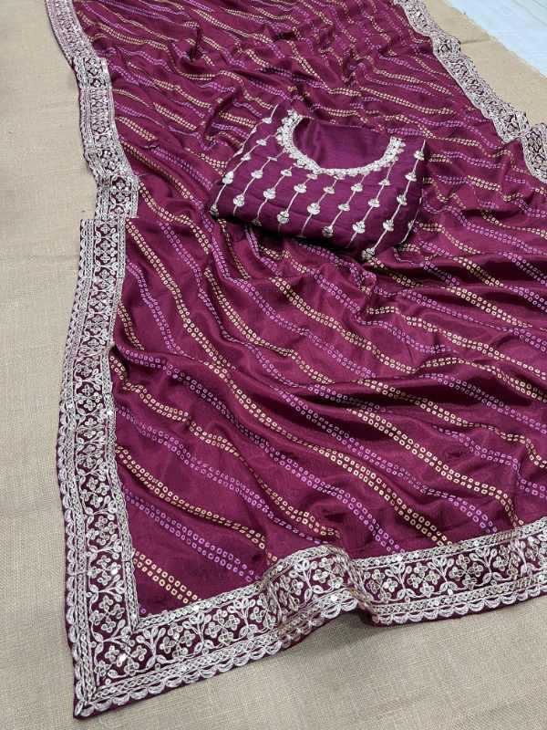 Also Heavy Chinnon Silk Sequence Saree