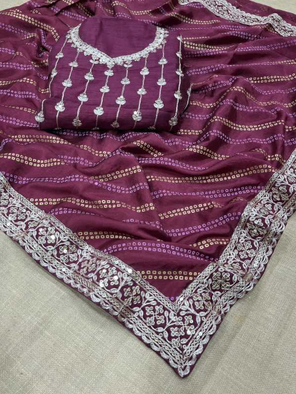 Also Heavy Chinnon Silk Sequence Saree