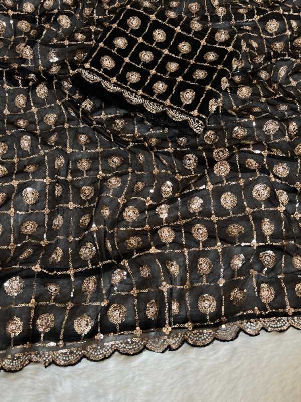 Beads Butterfly Net Designer Saree