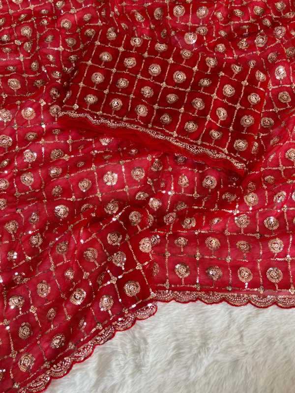 Beads Butterfly Net Designer Saree