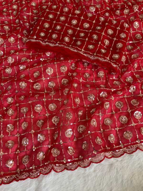 Beads Butterfly Net Designer Saree