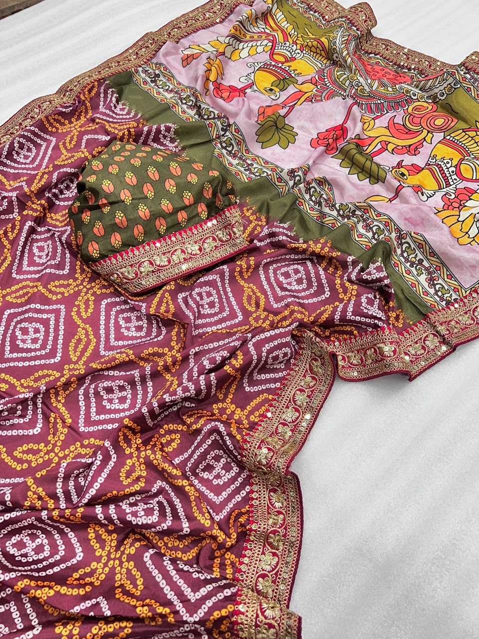 Dhej Chinon Silk Designer Saree
