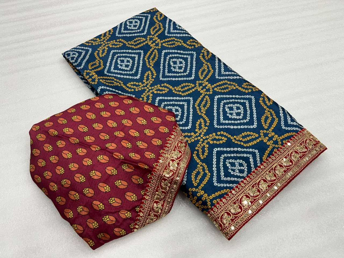 Dhej Chinon Silk Designer Saree