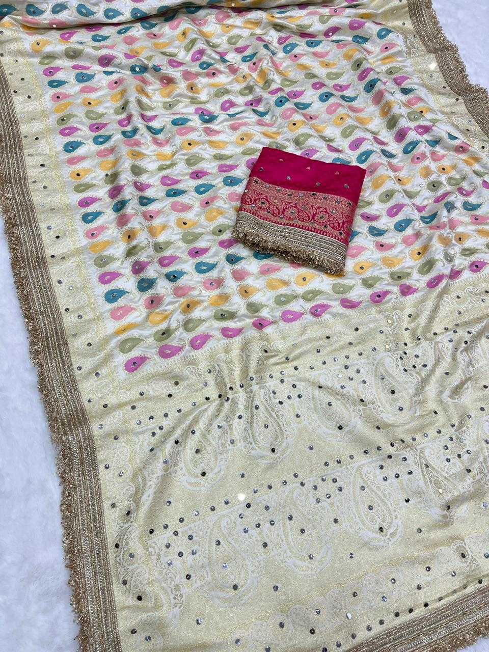 New Satin Silk Designer Saree