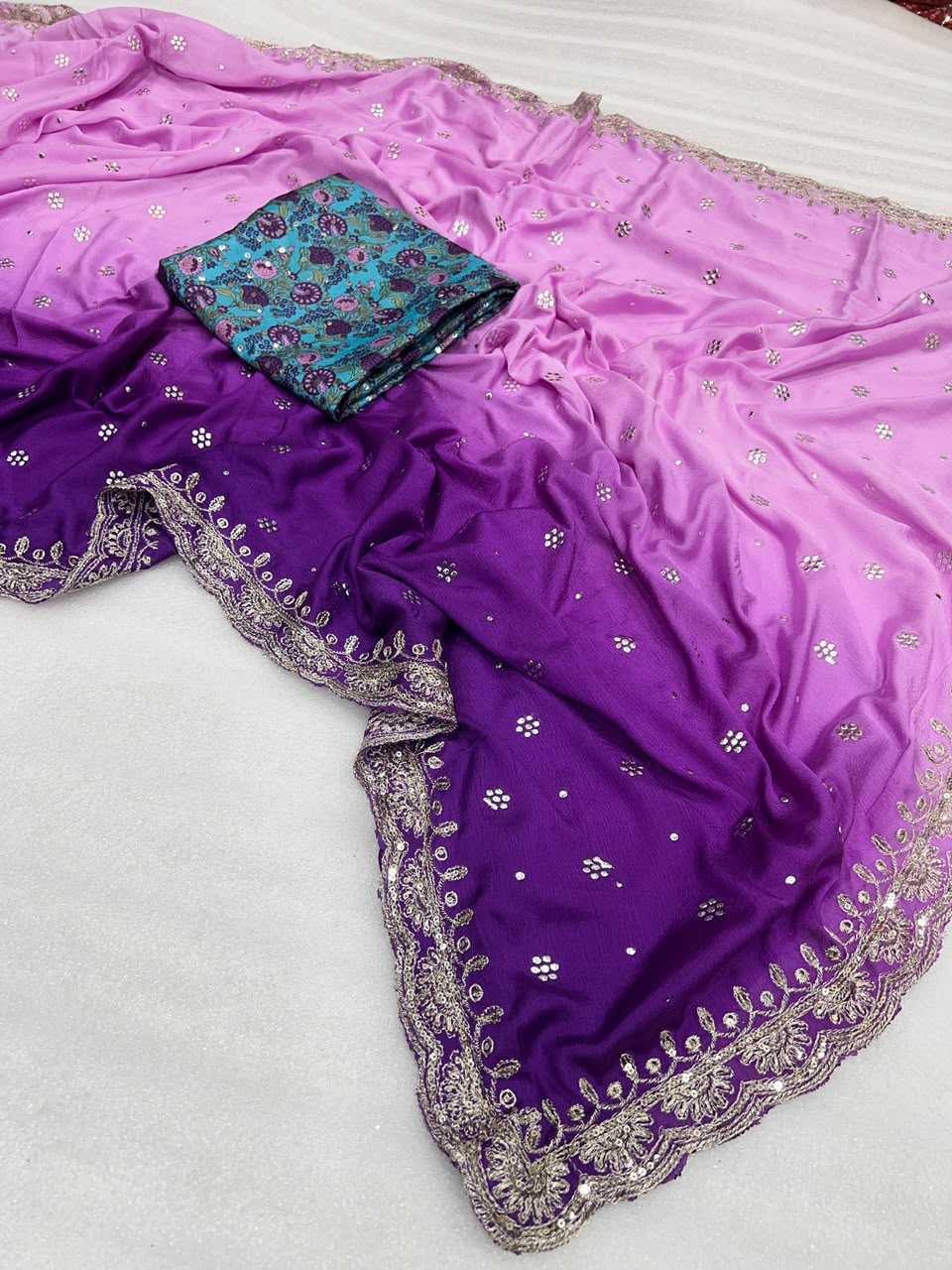Heavy Chinnon Silk Designer Saree