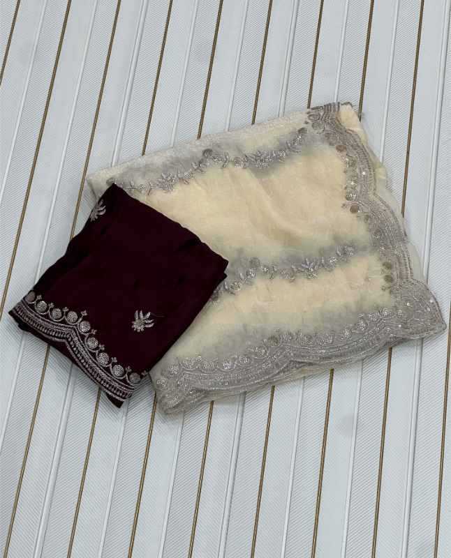 Space Silk Sequence Saree