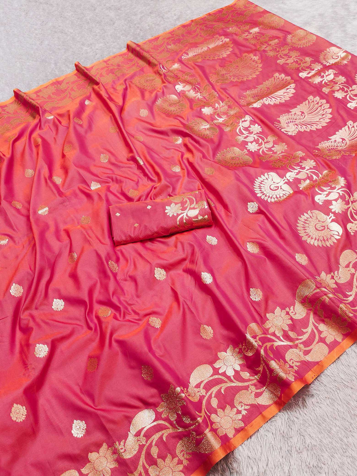 Banarasi Soft Silk Saree in Dark Green