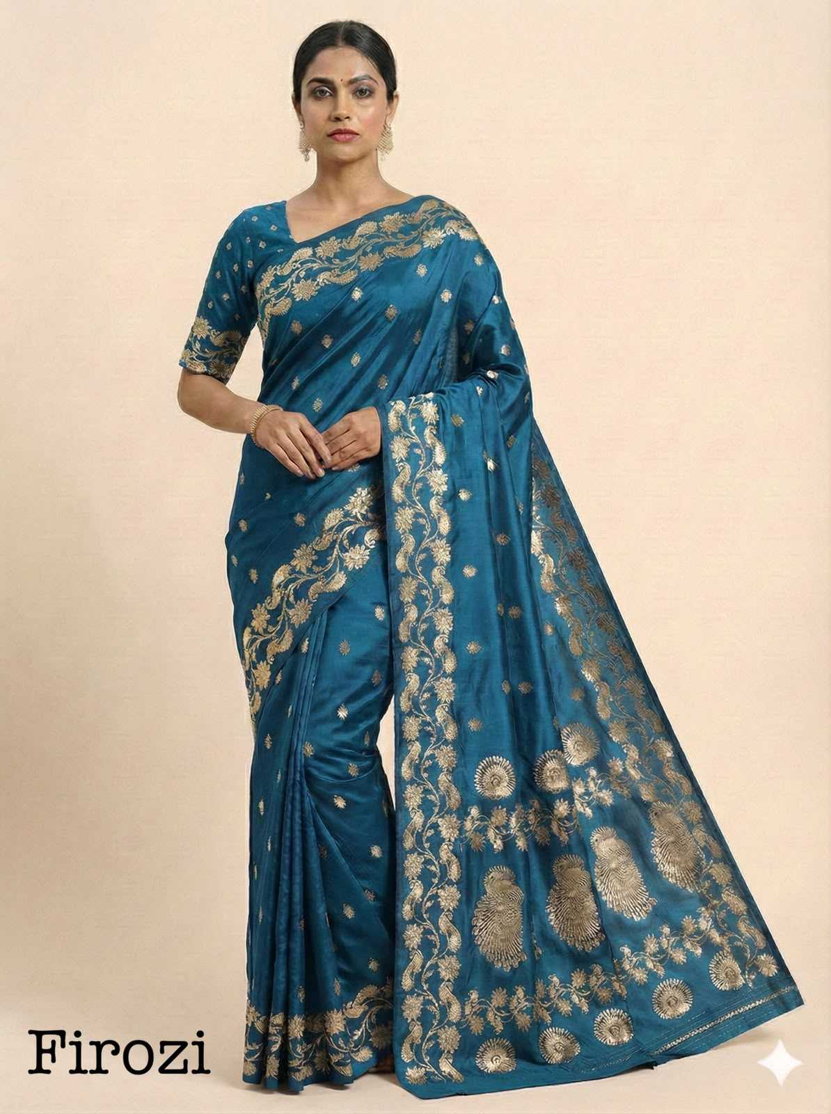 Banarasi Soft Silk Saree in Dark Green