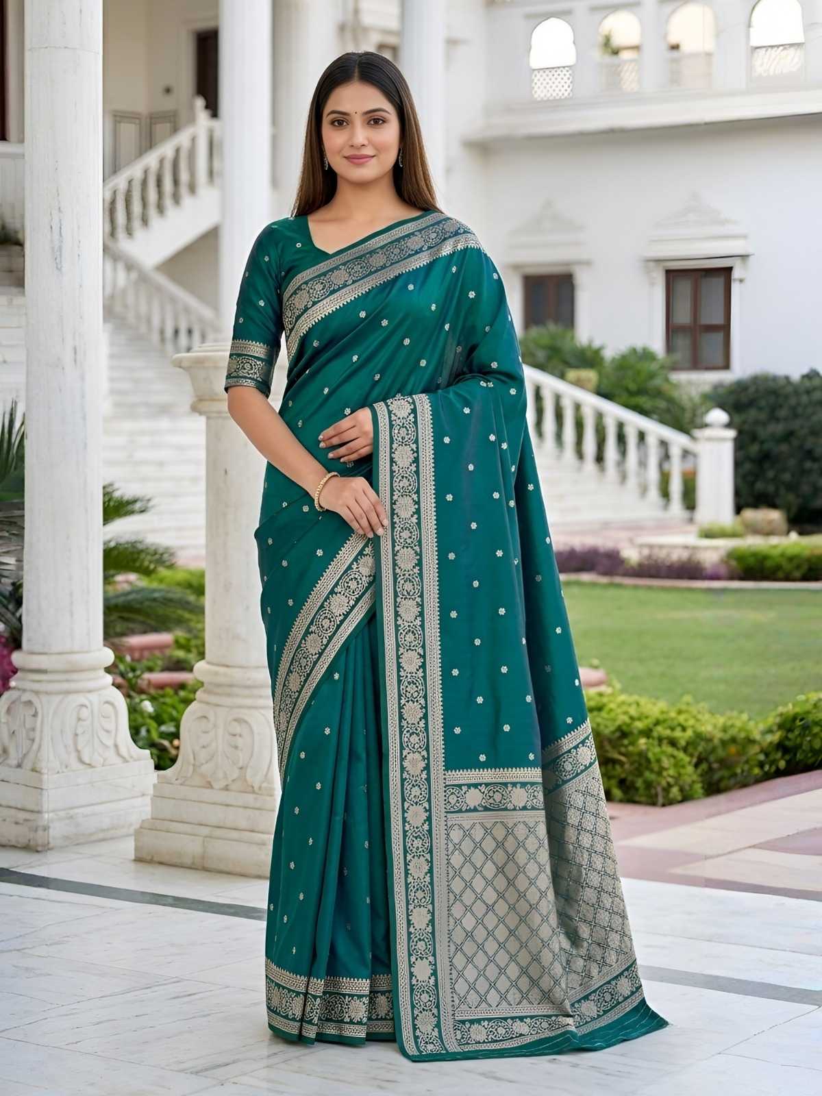 Banarasi Soft Silk Saree in Green