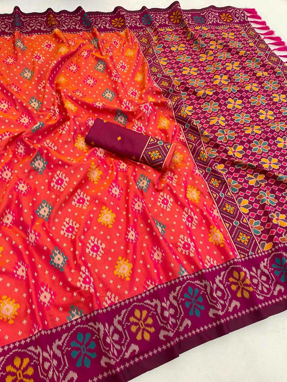 Aakshika Soft Silk Patola Saree