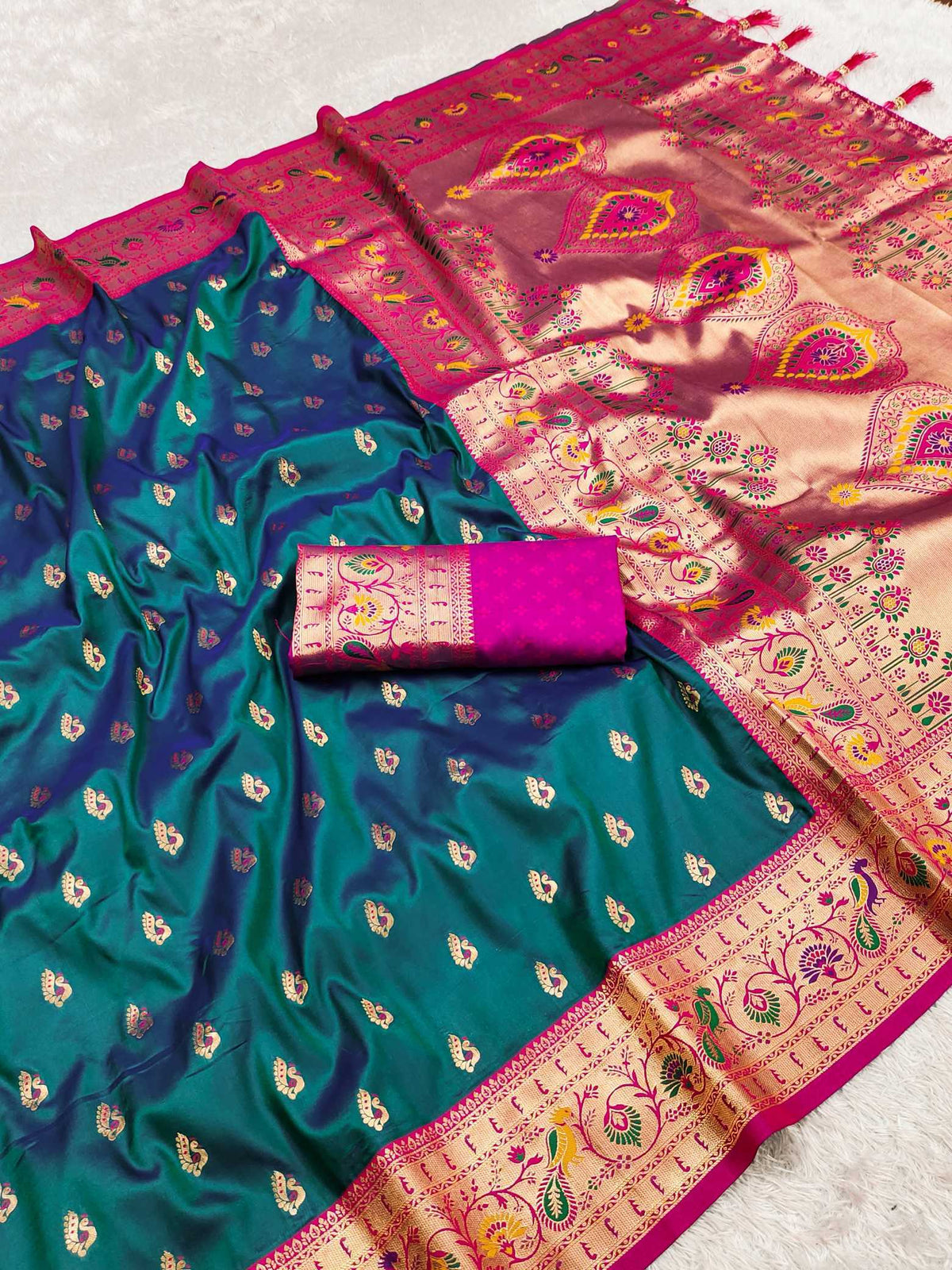 Ananya Paithani Silk Saree in Violet