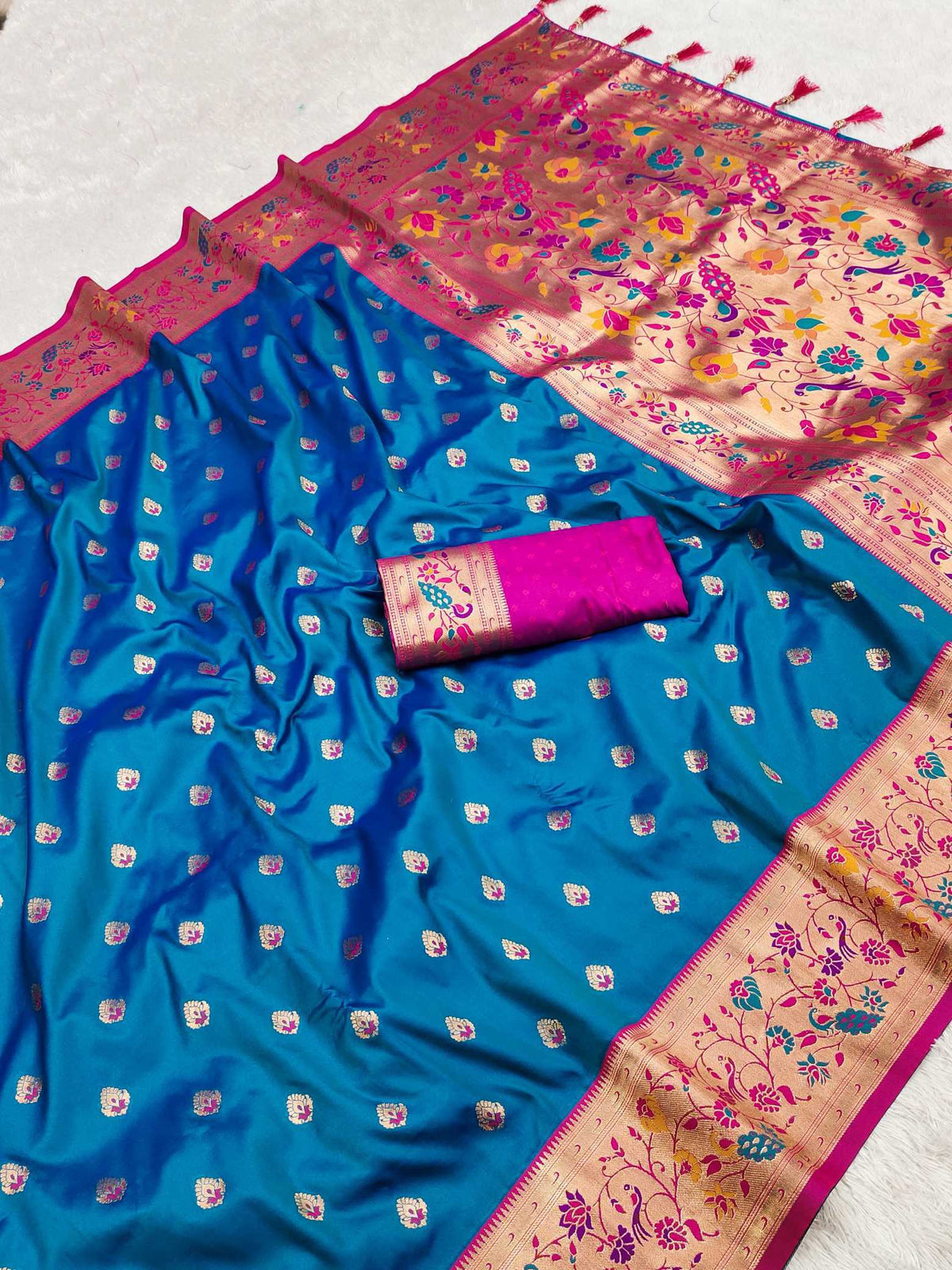 Ananya Paithani Silk Saree in Violet
