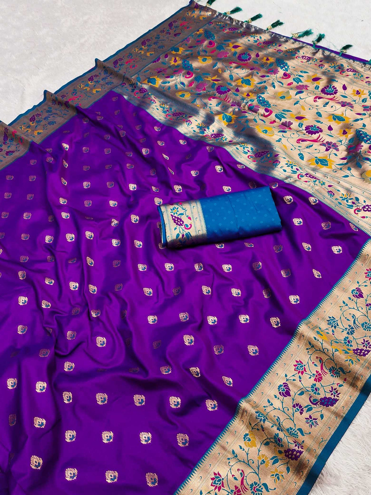 Ananya Paithani Silk Saree in Violet