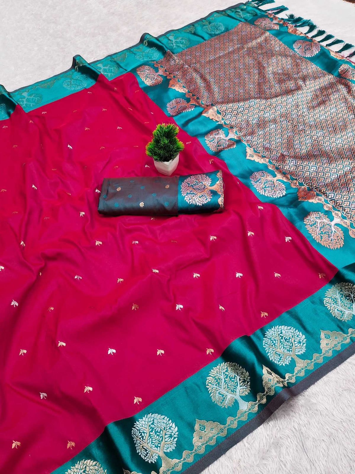 Anaya Banarasi Soft Silk Saree in Yellow