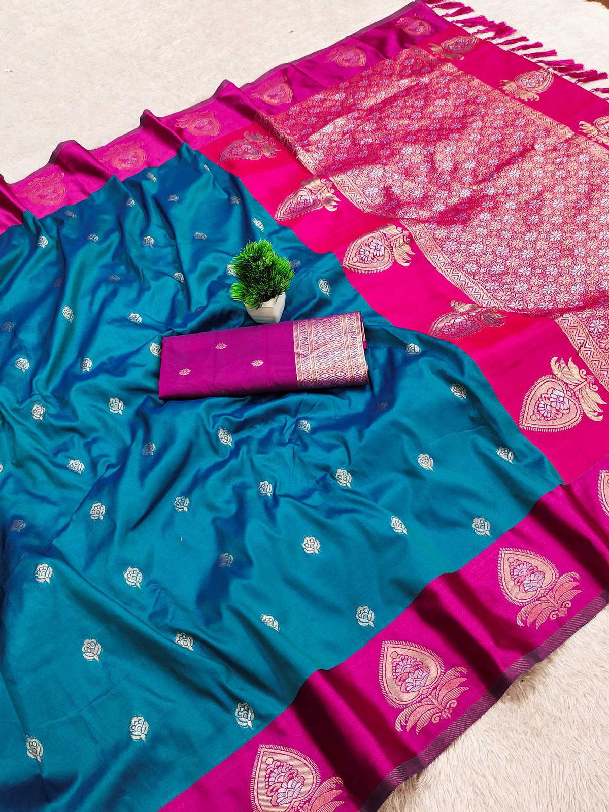 Anaya Banarasi Soft Silk Saree in Yellow
