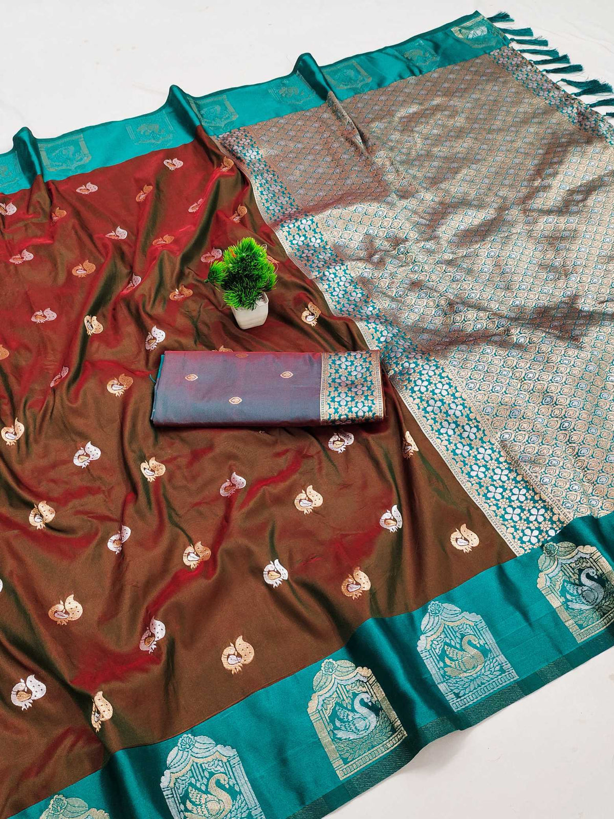 Anaya Banarasi Soft Silk Saree in Yellow