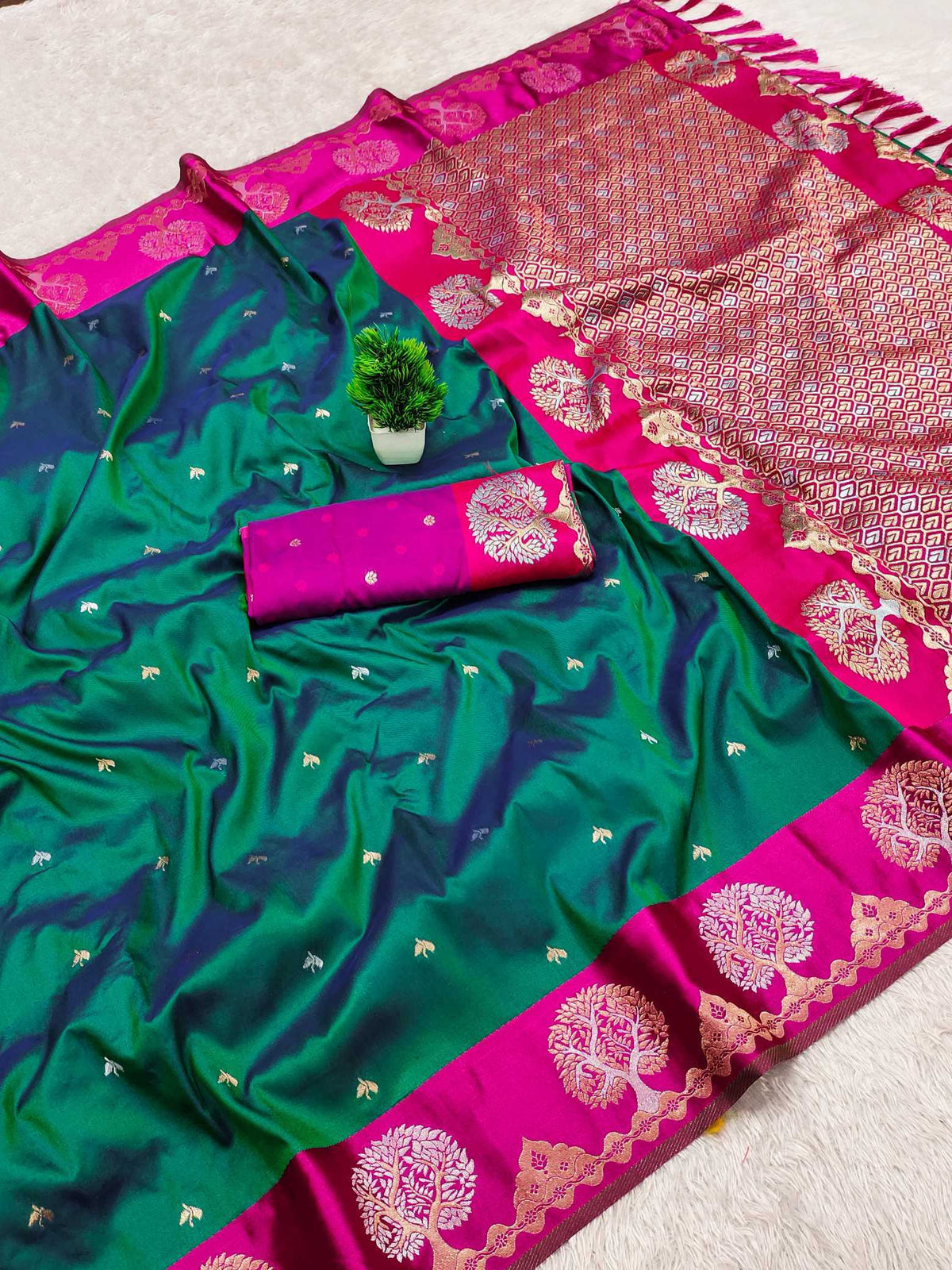 Anaya Banarasi Soft Silk Saree in Yellow