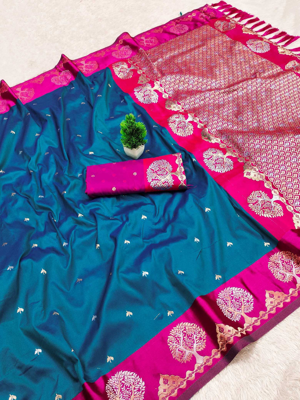 Anaya Banarasi Soft Silk Saree in Yellow