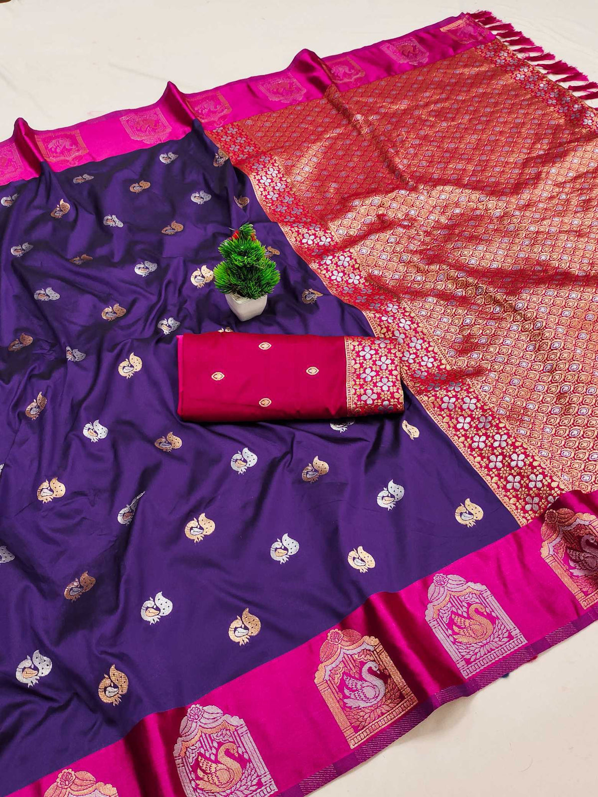 Anaya Banarasi Soft Silk Saree in Yellow