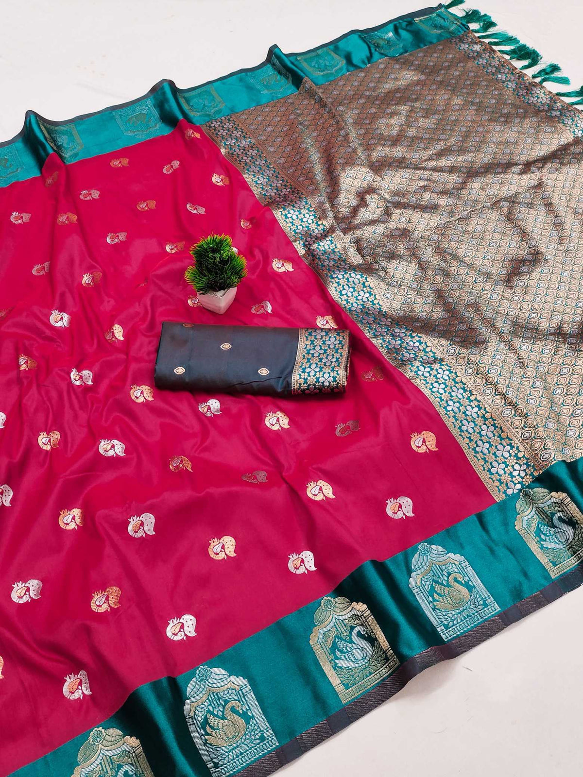 Anaya Banarasi Soft Silk Saree in Yellow