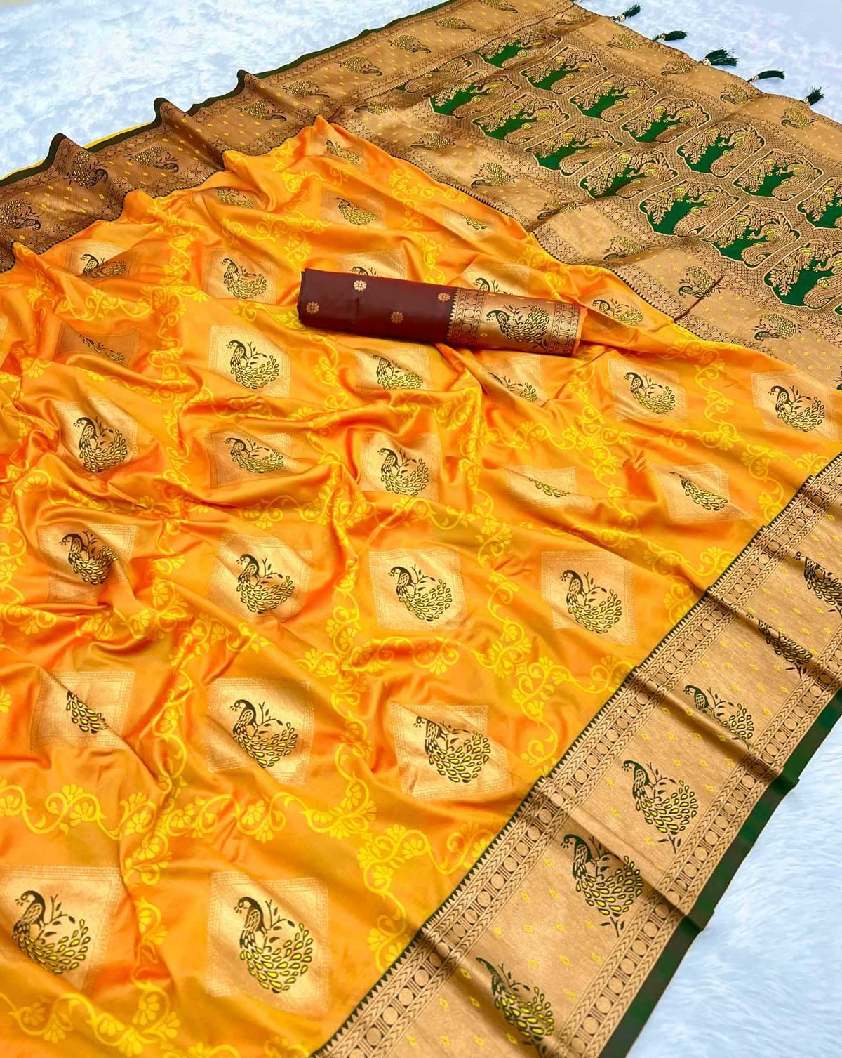 Apurva Soft Silk Saree in Peacock Blue