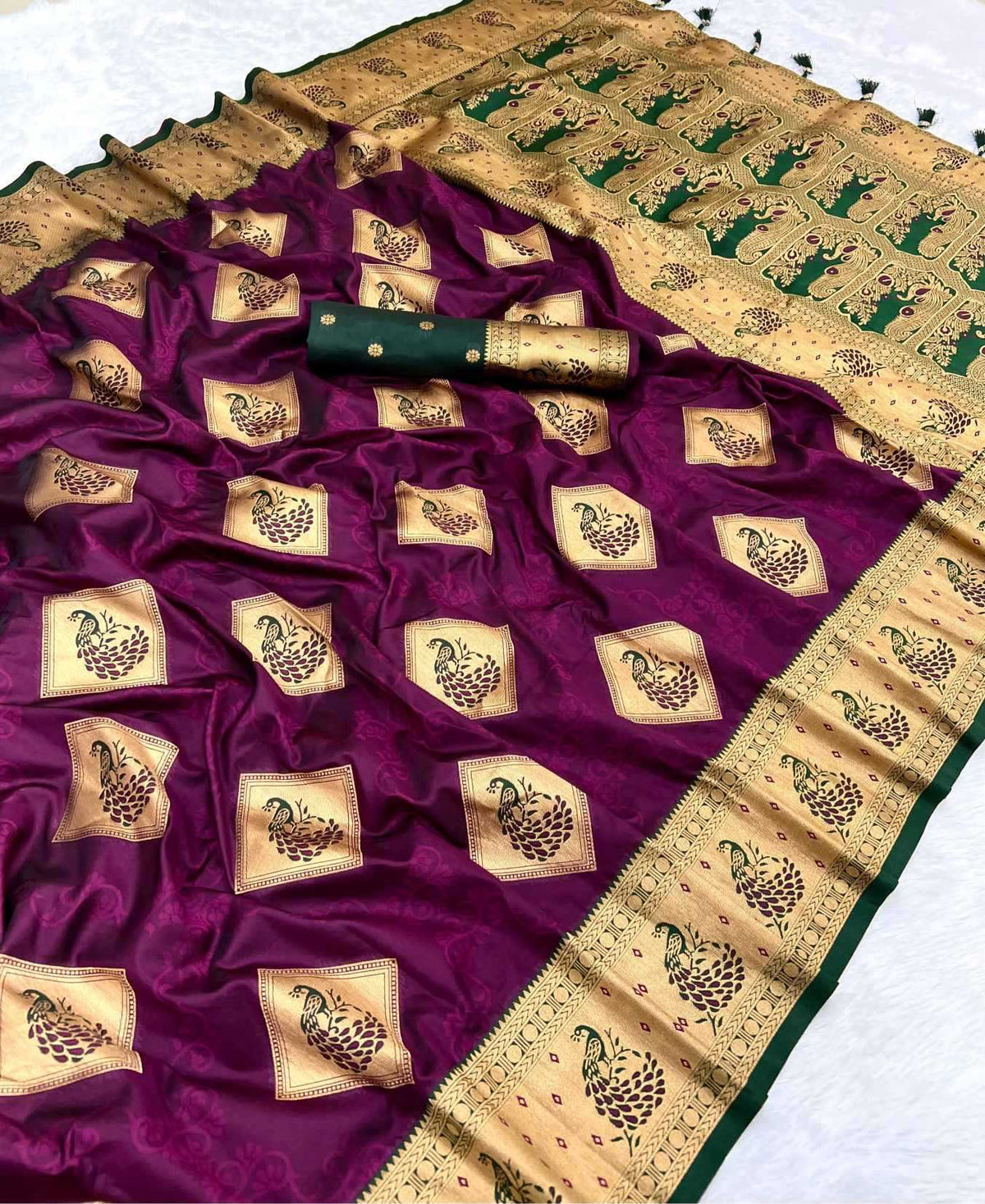 Apurva Soft Silk Saree in Peacock Blue