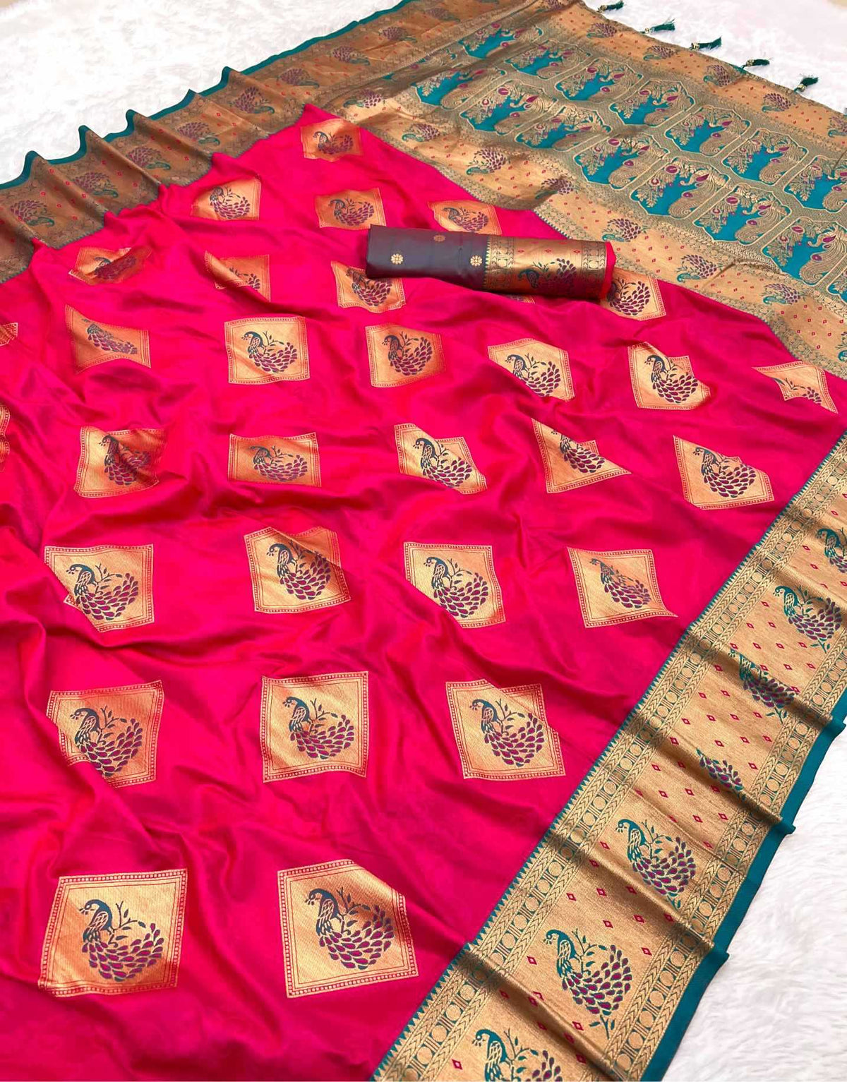 Apurva Soft Silk Saree in Peacock Blue