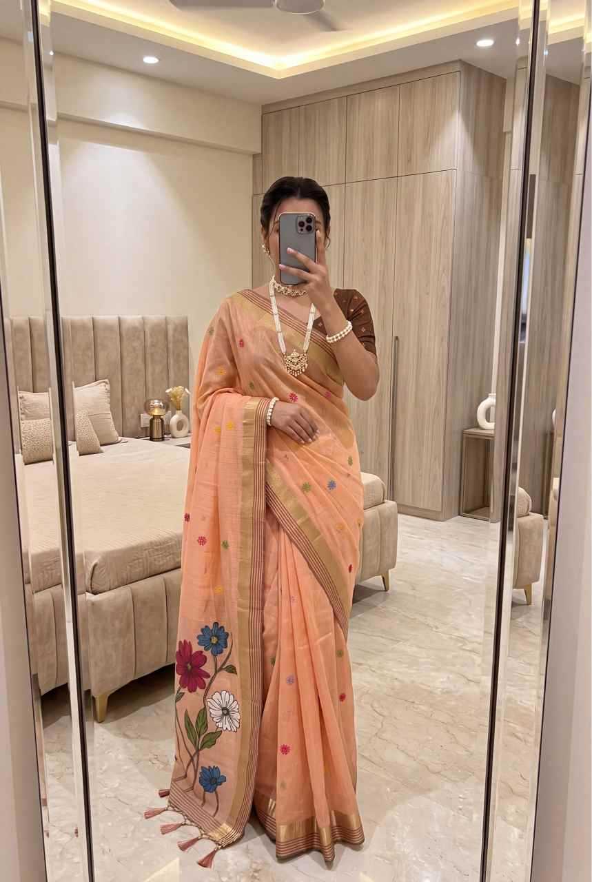 Arya Flower Cotton Designer Saree
