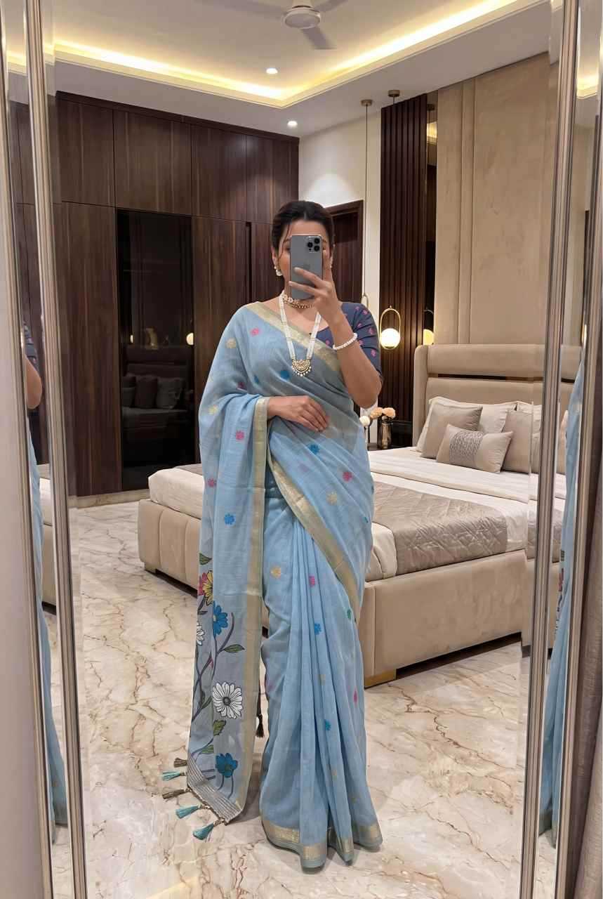 Arya Flower Cotton Designer Saree