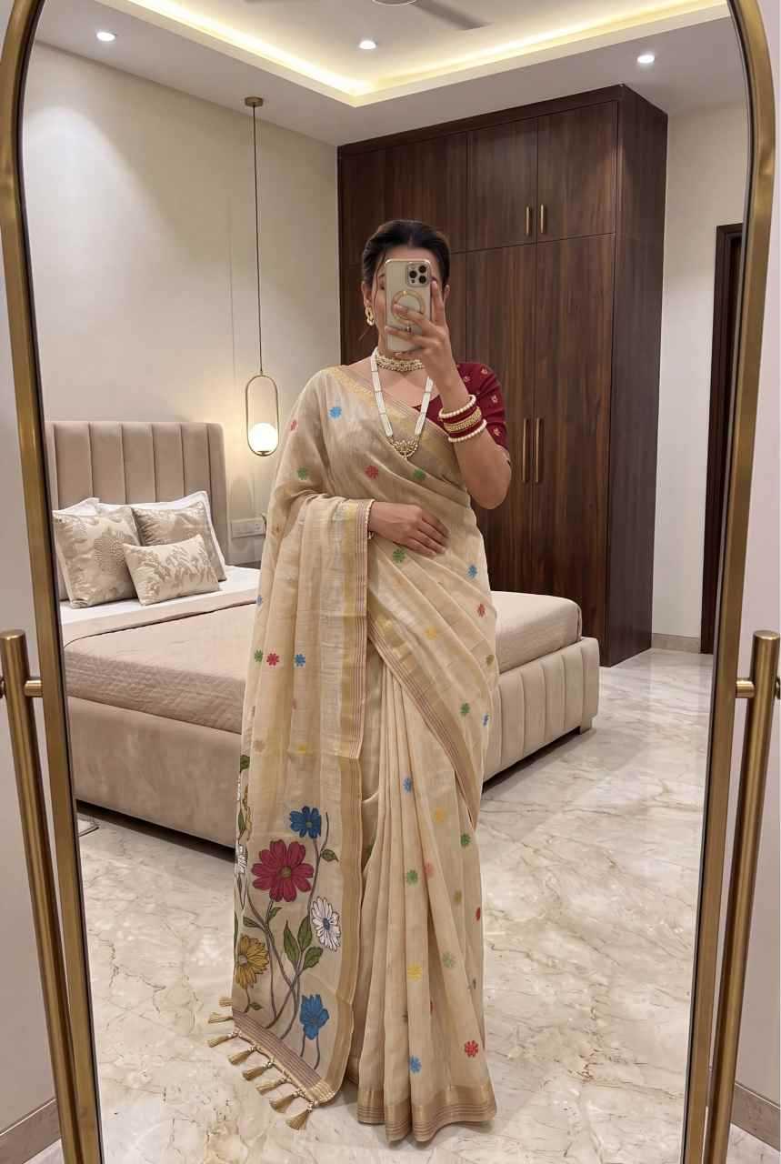 Arya Flower Cotton Designer Saree