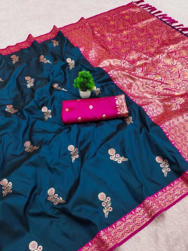 Dolly Banarasi Soft Silk Zari Border Saree