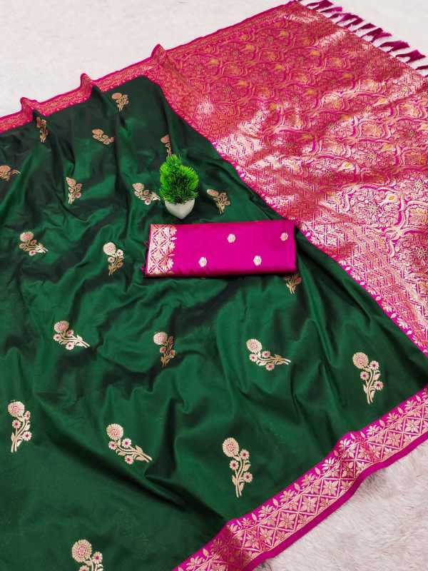 Dolly Banarasi Soft Silk Zari Border Saree