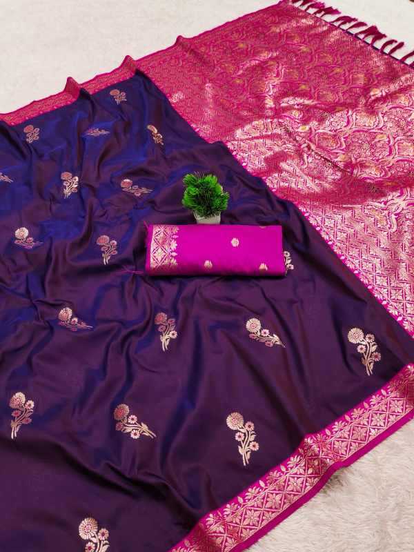 Dolly Banarasi Soft Silk Zari Border Saree