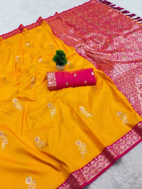 Dolly Banarasi Soft Silk Zari Border Saree